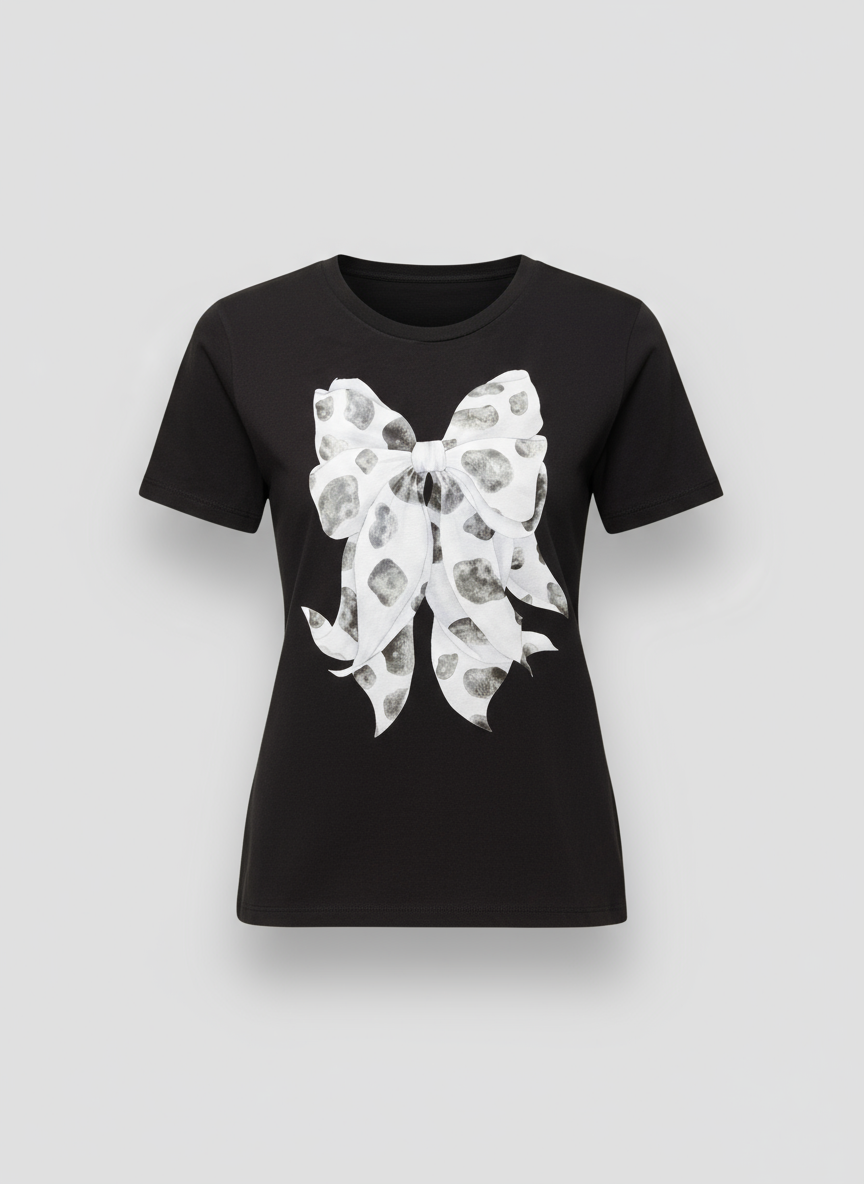 "Black and White Coquette Bow"