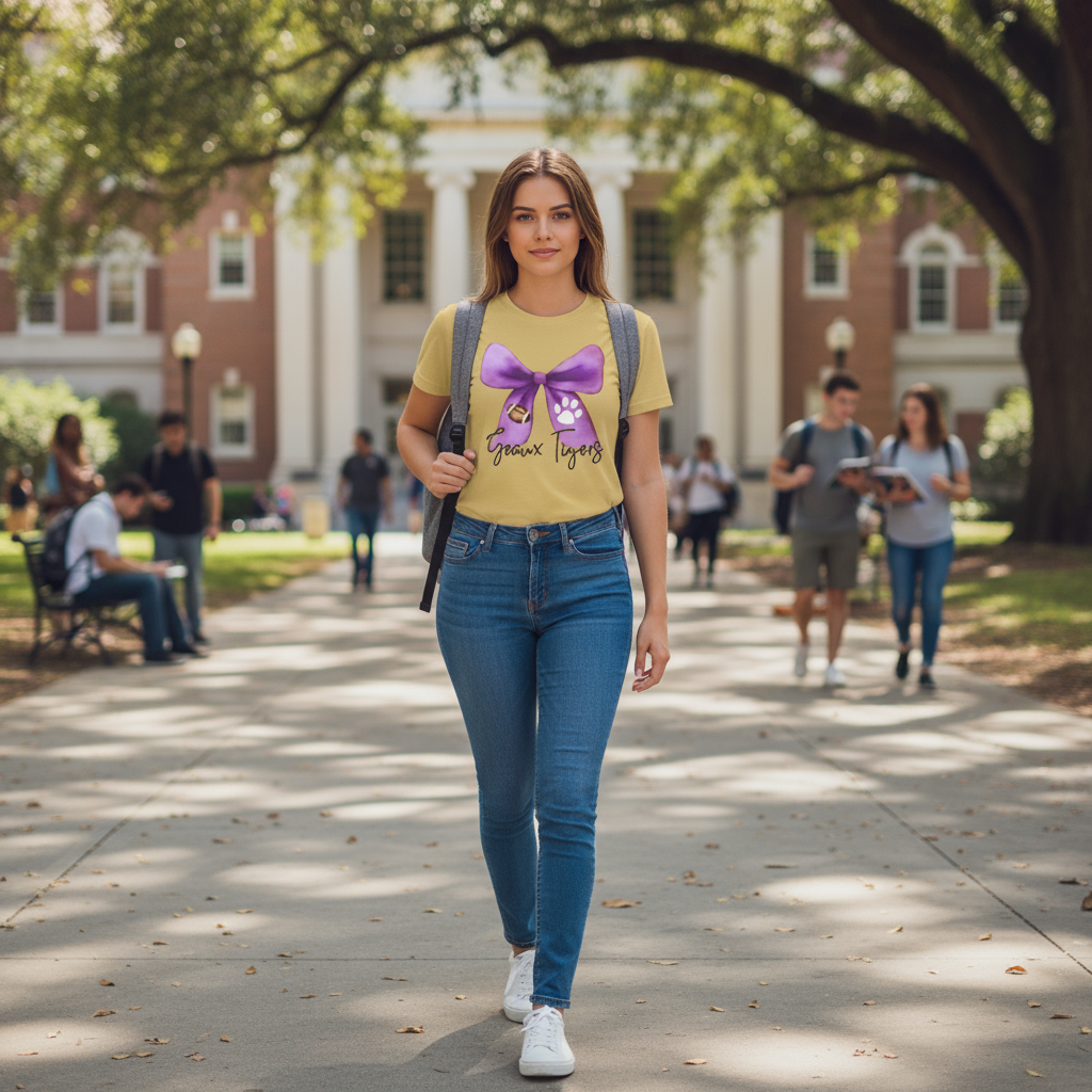 GEAUX TIGERS COQUETTE BOW