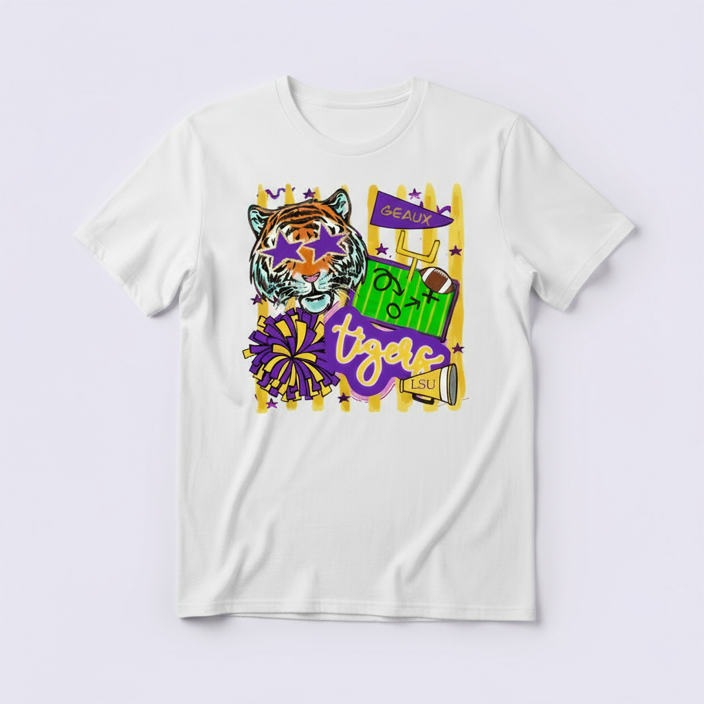 Short Sleeve Tee with TIGERS DTF print. Truly amazing quality down to the tee itself and design.