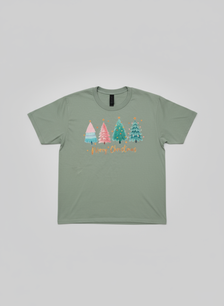Merry Christmas- Trees Pink/Coquette