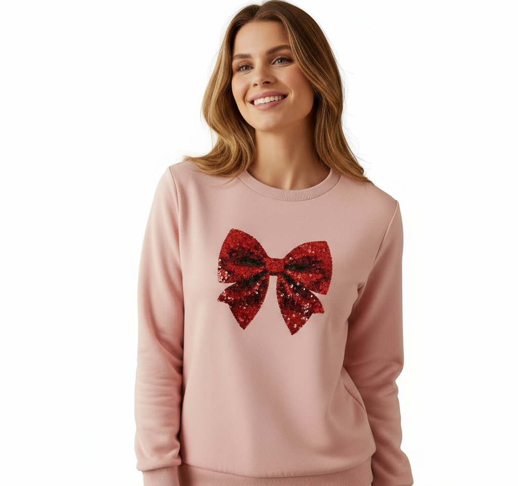 Red Sequin Bow Coquette