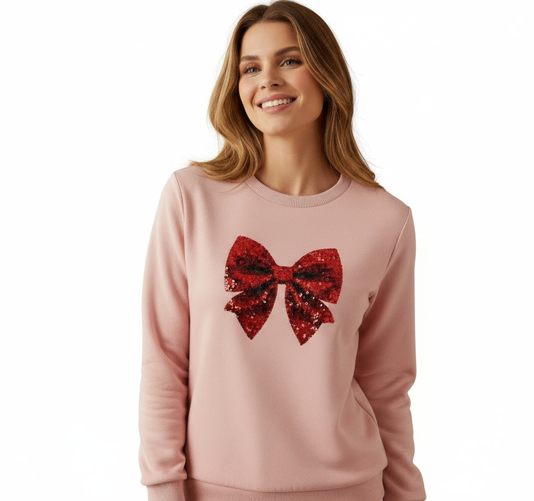 Red Sequin Bow Coquette