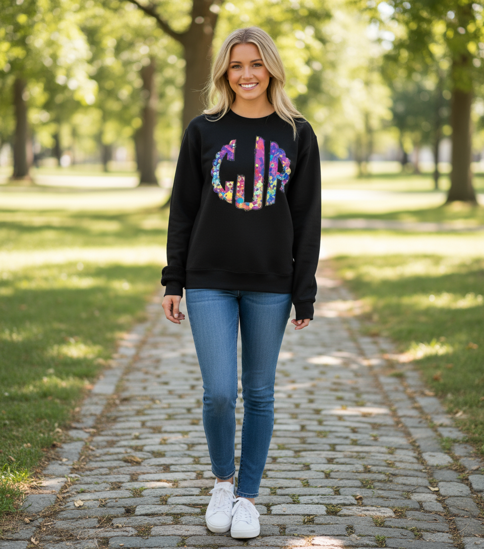 "Splatter Paint Scalloped Monogram"