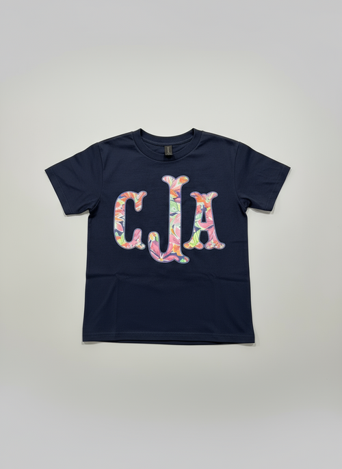 "Floral Scalloped Edge Monogram"