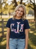 "Floral Scalloped Edge Monogram"