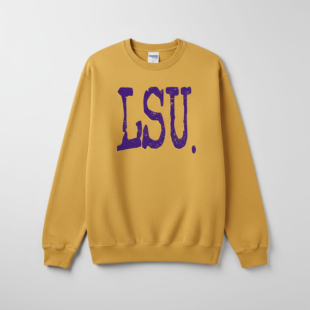 LSU. DTF printed on Comfort Color Tee